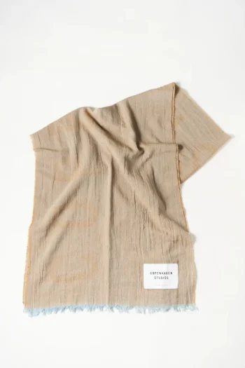 Best COPENHAGEN STUDIOS Cph Shawl 8 Cotton Mix Lichtblauw/Oranje